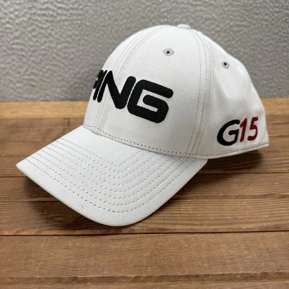 Ping Golf Hat Adult Gray Fitted Cap G15 Golf Irons Embroidered Bamboo Blend Mens